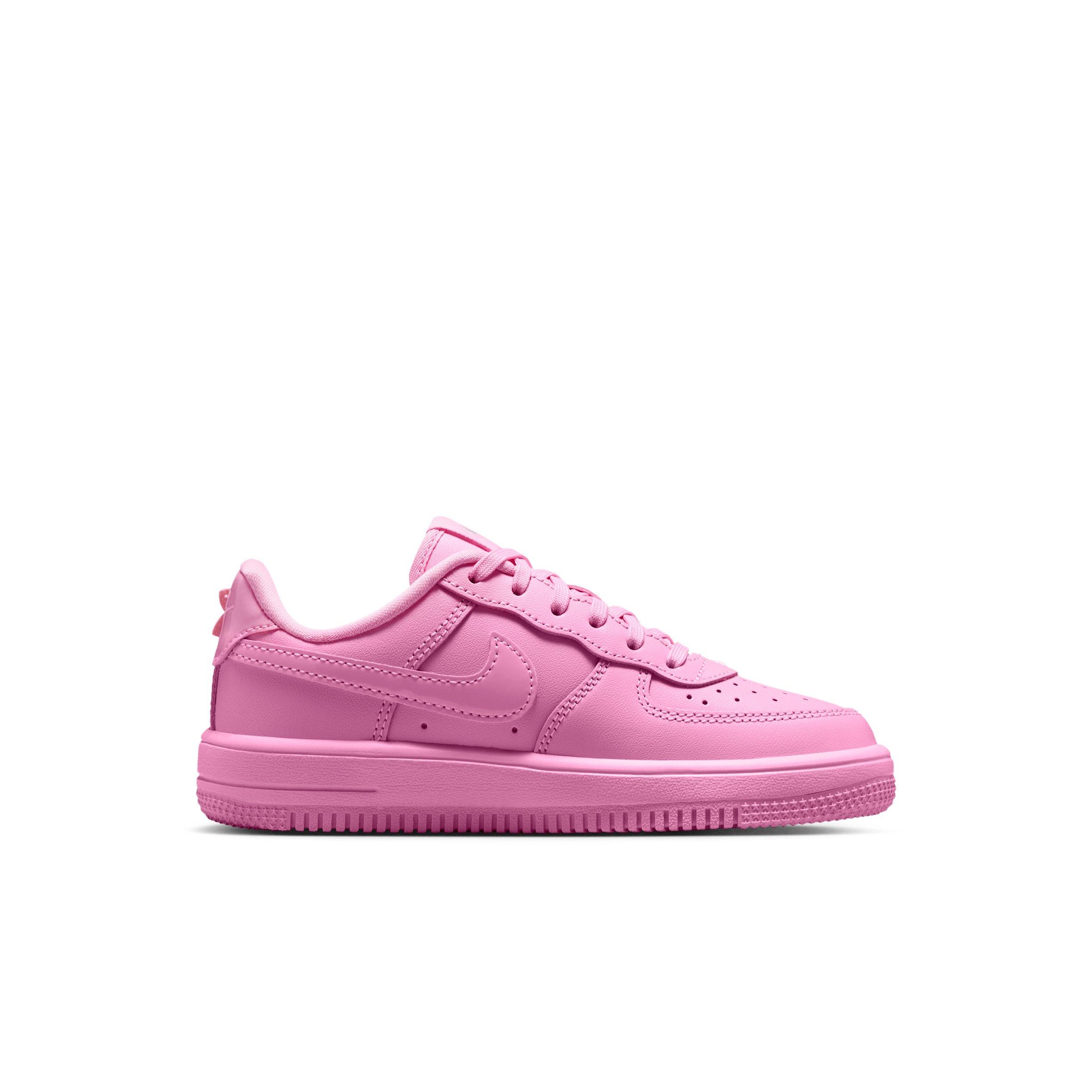 Nike Air Force 1 "Pink Rise/Pink Foam/Metallic Silver/Pink Rise" Preschool Girls' Shoe - PINK/PINK/SILVER/PINK